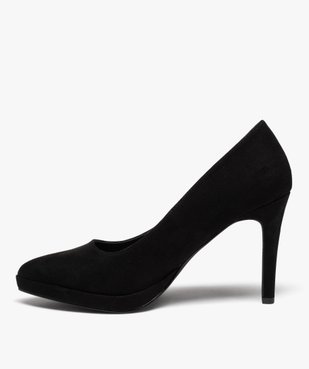 Escarpins femme unis à talon haut en suédine vue3 - GEMO(URBAIN) - GEMO
