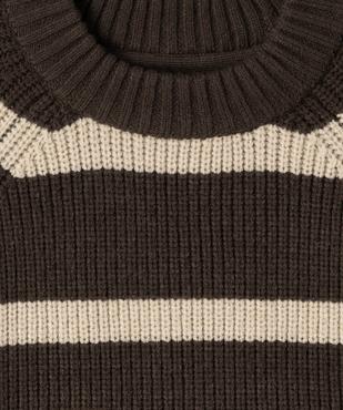 Pull rayé en grosse maille à emmanchures raglan garçon vue2 - GEMO (ENFANT) - GEMO