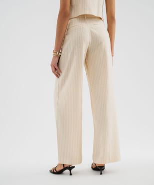 Pantalon de tailleur en viscose et lin femme vue3 - GEMO(FEMME PAP) - GEMO