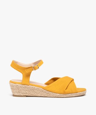 Sandales fille compensées dessus drapé en tissu vue1 - GEMO (ENFANT) - GEMO