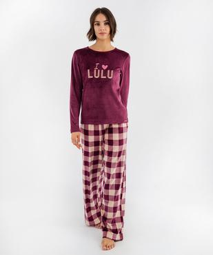 Pyjama en velours femme - LuluCastagnette vue2 - LULU CASTAGNETTE G4G D - GEMO