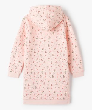 Robe sweat à capuche fille à motifs fleuris vue3 - GEMO (ENFANT) - GEMO