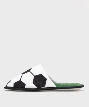 Chaussons mules plates en velours imprimés football garçon  vue3 - GEMO 4G GARCON - GEMO
