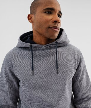 Sweat à capuche en molleton rayé homme vue4 - GEMO (HOMME) - GEMO
