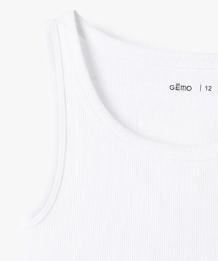 Débardeur en maille côtelée coupe courte fille vue2 - GEMO 4G FILLE - GEMO