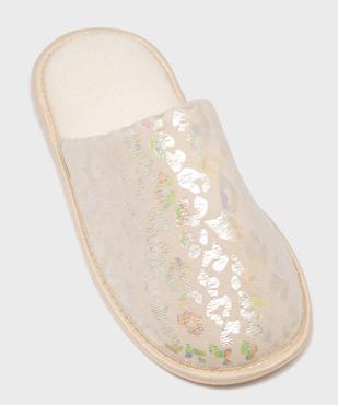 Mules d’intérieur à motifs tachetés scintillants femme vue5 - GEMO 4G FEMME - GEMO