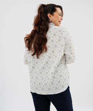 Chemise manches longues en tissu texturé et fleuri femme grande taille vue3 - GEMO (G TAILLE) - GEMO