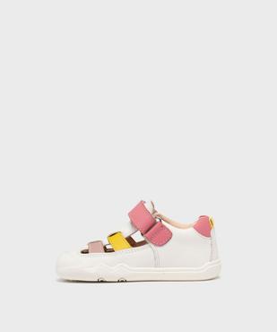 Chaussures de marche ouvertes en cuir bébé fille - Geox vue3 - GEOX - GEMO