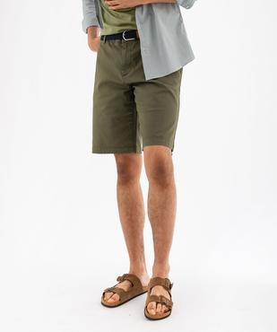 Bermuda chino droit avec ceinture tressée homme vue1 - GEMO (HOMME) - GEMO