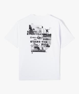 Tee-shirt à manches courtes à motif skate garçon vue3 - GEMO (JUNIOR) - GEMO