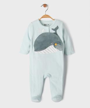 Pyjama ouverture devant avec motif baleine bébé vue1 - GEMO 4G BEBE - GEMO