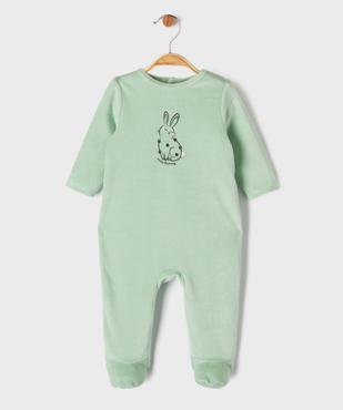 Pyjama en velours avec motif lapin bébé vue1 - GEMO(BB COUCHE) - GEMO