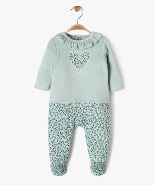 Pyjama en velours effet 2 en 1 à motifs fleuris bébé fille vue1 - GEMO(BB COUCHE) - GEMO