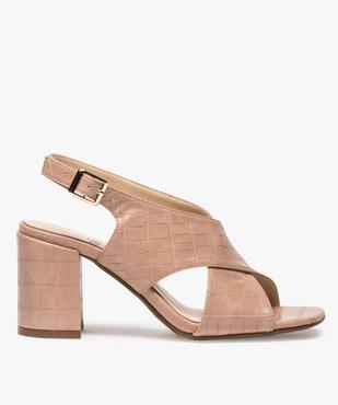 Sandales femme à talon et larges brides croisées vue3 - GEMO(URBAIN) - GEMO