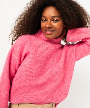 Pull col montant en grosse maille femme - Gémo x Melissaallbb vue3 - GEMO(FEMME PAP) - GEMO