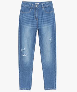 Jean fille déchiré taille haute et coupe carotte vue2 - GEMO (JUNIOR) - GEMO