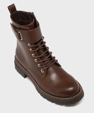 Boots montantes look rangers à épaisse semelle crantée femme vue5 - 5 MILES - GEMO