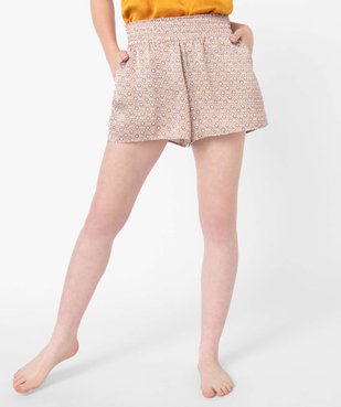 Bas de pyjama femme forme short à motifs fleuris vue2 - GEMO(HOMWR FEM) - GEMO