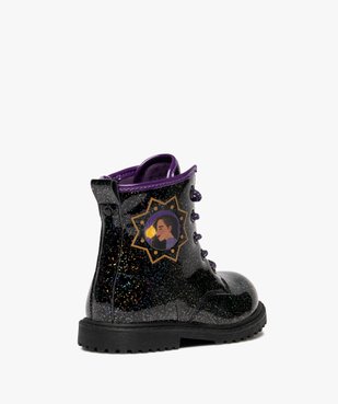 Boots fille vernies à paillettes avec zip intérieur et lacets Wish - Disney vue4 - WISH - GEMO