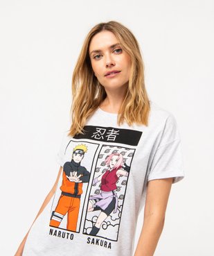 Chemise de nuit à manches courtes avec motifs manga femme - Naruto vue2 - NARUTO - GEMO