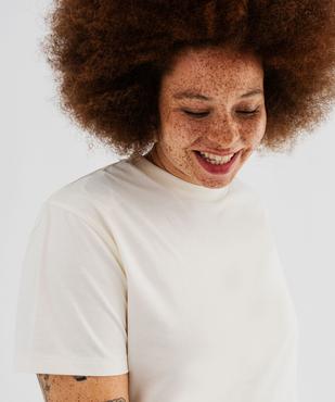 Tee-shirt manches courtes en coton uni à col rond femme grande taille vue5 - GEMO 4G GT - GEMO