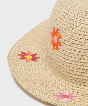 Chapeau de paille avec broderies fleurs bébé fille vue2 - GEMO (ACCESS) - GEMO