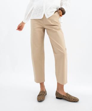 Pantalon en coton stretch coupe carotte femme vue4 - GEMO 4G FEMME - GEMO