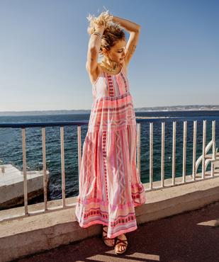 Robe longue et ample à fines bretelles femme vue1 - GEMO(FEMME PAP) - GEMO