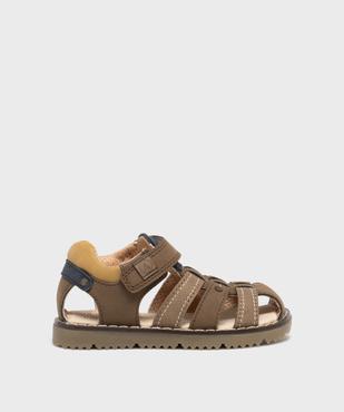 Sandales à scratch avec talon et bout fermés garçon -  Alma vue1 - ALMA - GEMO