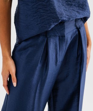 Pantalon de soirée coupe large en matière satinée femme vue2 - GEMO(FEMME PAP) - GEMO