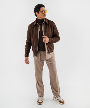 Veste zippée en suédine homme vue5 - GEMO (HOMME) - GEMO