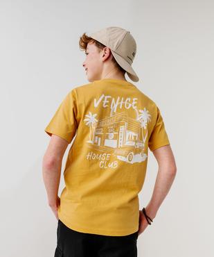 Tee-shirt manches courtes en coton imprimé devant et dos garçon vue8 - GEMO 4G GARCON - GEMO
