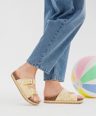 Mules à semelle plateforme et larges brides brodées femme - 5 Miles vue7 - 5 MILES - GEMO