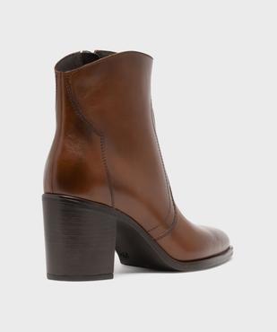 Bottines à talon dessus cuir femme - Tanéo vue4 - TANEO - GEMO