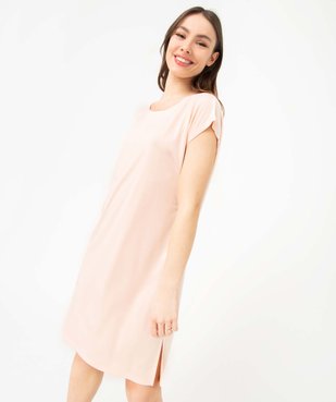 Chemise de nuit femme coupe oversize à manches courtes vue1 - GEMO 4G FEMME - GEMO