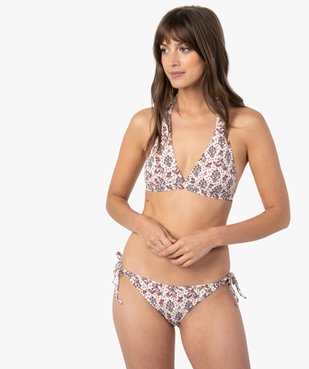 Bas de maillot de bain femme forme culotte à motifs fleuris vue3 - GEMO (PLAGE) - GEMO