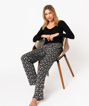 Haut de pyjama à manches longues en maille ajourée femme vue5 - GEMO(HOMWR FEM) - GEMO