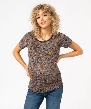 Tee-shirt de grossesse imprimé à manches courtes vue1 - GEMO 4G MATERN - GEMO