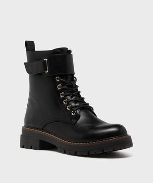 Boots montantes look rangers à épaisse semelle crantée femme vue2 - 5 MILES - GEMO