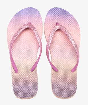 Tongs à brides pailletées et semelle arc-en-ciel femme  vue1 - GEMO (PLAGE) - GEMO