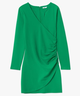 Robe femme ajustée à manches longues effet drapé vue4 - GEMO(FEMME PAP) - GEMO