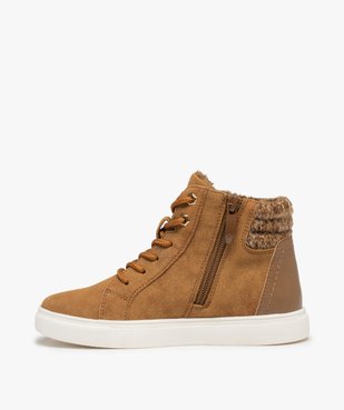 Baskets fille mid-cut fourrées à col en maille  vue3 - GEMO (ENFANT) - GEMO