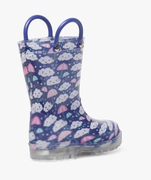 Bottes de pluie fille à anses et semelle lumineuse vue4 - GEMO(BEBE DEBT) - GEMO