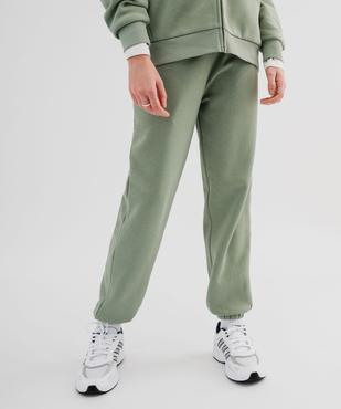 Pantalon de jogging en molleton uni à taille élastiquée femme vue2 - GEMO 4G FEMME - GEMO