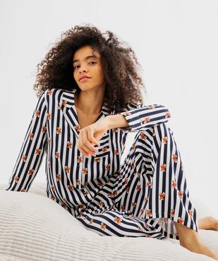 Pyjama chemise fluide femme - LuluCastagnette vue1 - LULUCASTAGNETTE - GEMO