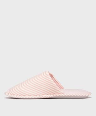Mules d’intérieur à rayures femme vue3 - GEMO 4G FEMME - GEMO