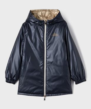 Manteau imperméable à capuche réversible fille - LuluCastagnette vue4 - LULUCASTAGNETTE - GEMO