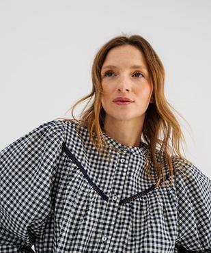 Blouse en coton avec manches froncées femme vue2 - GEMO(FEMME PAP) - GEMO