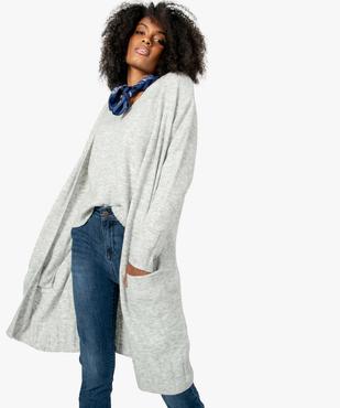 Gilet femme coupe longue en maille épaisse vue1 - GEMO(FEMME PAP) - GEMO