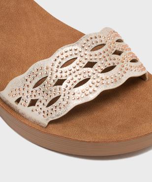 Sandales à talon compensée et bride ajourée à strass femme vue6 - VALENTINA BALDA - GEMO